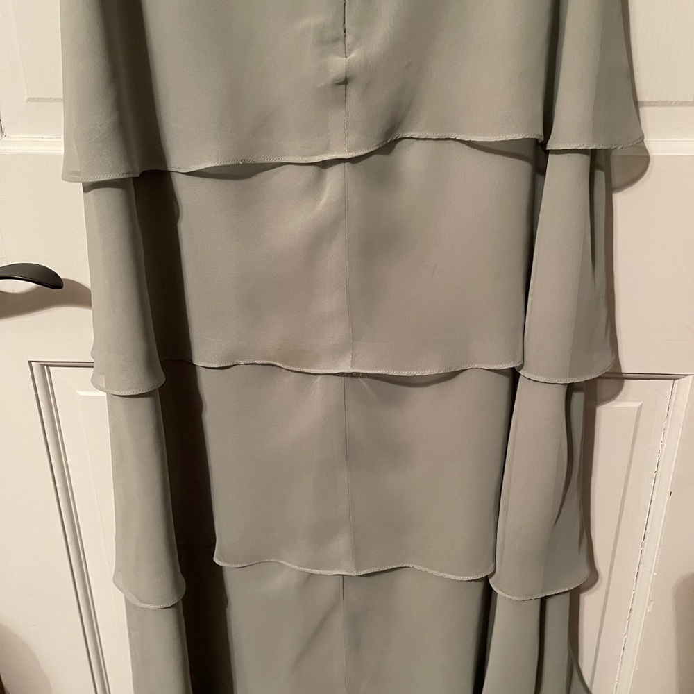 Beaded Sage Green Maxi Dress with Scarf - Picture 4 of 13
